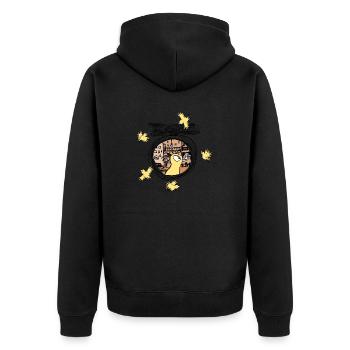 Canary birds - Unisex Premium Bio Zip Hoodie - Schwarz - Hinten - Nico (187cm)