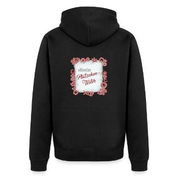 Offizieller Plätzchen Tester - Unisex Premium Bio Zip Hoodie - Schwarz - Hinten - Nico (187cm)