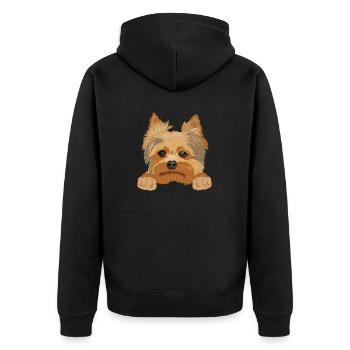 Yorkshire Terrier Yorkie Dog Cadeau - Veste à capuche bio Premium Unisexe - noir - Dos - Nico (187cm)