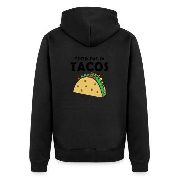 je peux pas j ai tacos - Veste à capuche bio Premium Unisexe - noir - Dos - Nico (187cm)