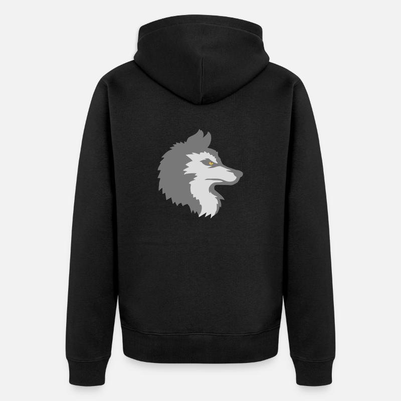Alpha Wolf Cool Design - Unisex Premium Bio Zip Hoodie - Schwarz