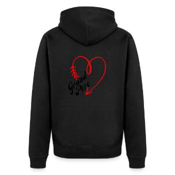 grand-père cœur - Veste à capuche bio Premium Unisexe - noir - Dos - Nico (187cm)