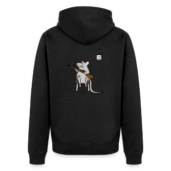Don't touch that dial - Unisex Premium Organic Zip Hoodie - black - Back - Nico (187cm)