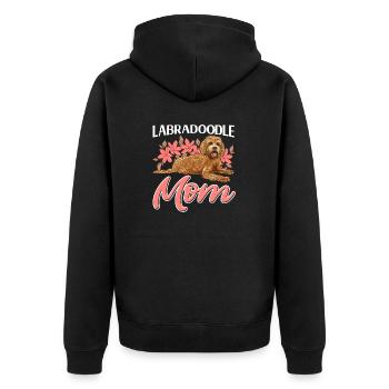 Labradoodle Dog - Unisex Premium Organic Zip Hoodie - black - Back - Nico (187cm)