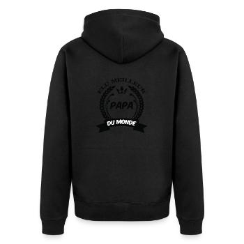 élu meilleur papa du monde cadeau - Veste à capuche bio Premium Unisexe - noir - Dos - Nico (187cm)
