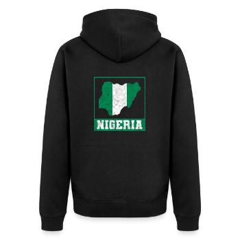 Nigéria Nigérian Afrique Flag Fierté I Cadeau - Veste à capuche bio Premium Unisexe - noir - Dos - Nico (187cm)