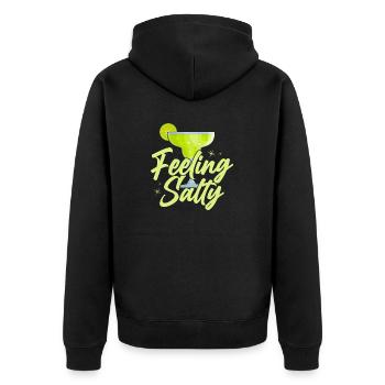Feeling Salty Cinco De Mayo Margarita - Unisex Premium Bio Zip Hoodie - Schwarz - Hinten - Nico (187cm)