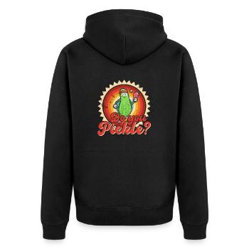 Pickelball Pickle Gurke Schläger Lustig - Unisex Premium Bio Zip Hoodie - Schwarz - Hinten - Nico (187cm)