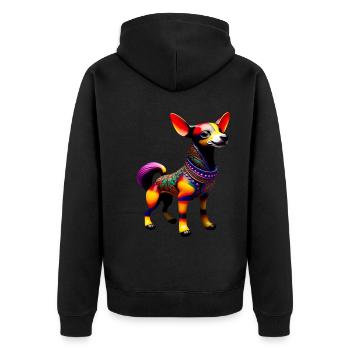 Chien Artiste Chiens Propriétaires de chiens Chien coloré - Veste à capuche bio Premium Unisexe - noir - Dos - Nico (187cm)