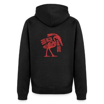 mexican bird - Unisex Premium Bio Zip Hoodie - Schwarz - Hinten - Nico (187cm)