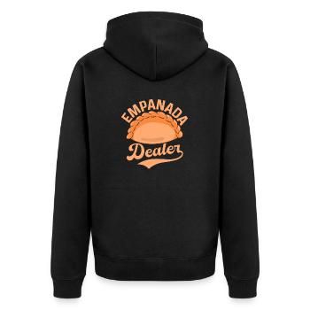Empanada Dealer Latin Pastry Food Dessert - Unisex Premium Organic Zip Hoodie - black - Back - Nico (187cm)