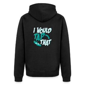 I Would Tap That Tap Dancer Tap Dance - Unisex Premium Bio Zip Hoodie - Schwarz - Hinten - Nico (187cm)