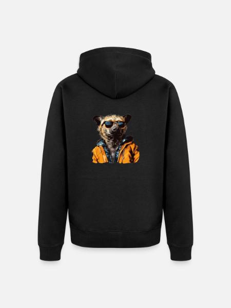 Street style spotted hyena | Hyena lovers - Unisex Premium Organic Zip Hoodie - black