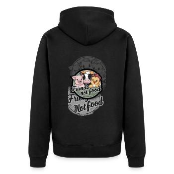 Les amis ne mangent pas de nourriture - Veste à capuche bio Premium Unisexe - noir - Dos - Nico (187cm)