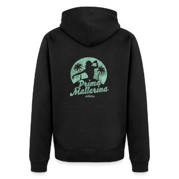 Mallorca Spruch Prima Mallerina - Unisex Premium Bio Zip Hoodie - Schwarz - Hinten - Nico (187cm)