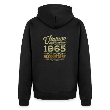 Vintage 1965 Top Notch Comptable - Veste à capuche bio Premium Unisexe - noir - Dos - Nico (187cm)