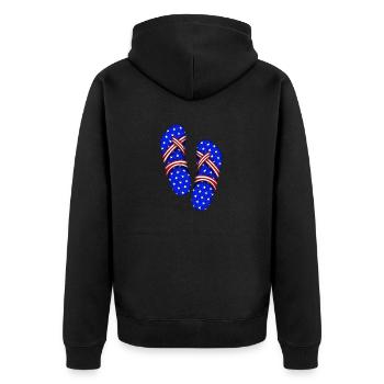American Slippers - Unisex Premium Organic Zip Hoodie - black - Back - Nico (187cm)