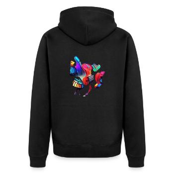 Abstract Musical Instruments - Unisex Premium Organic Zip Hoodie - black - Back - Nico (187cm)