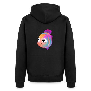 Cute Fish - Unisex Premium Organic Zip Hoodie - black - Back - Nico (187cm)