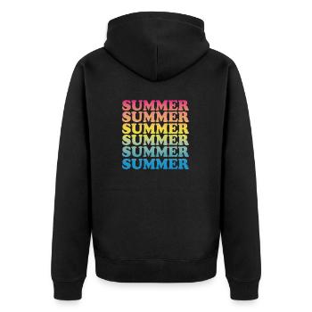Summer - Unisex Premium Bio Zip Hoodie - Schwarz - Hinten - Nico (187cm)