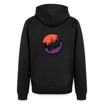 Student Concil - Unisex Premium Organic Zip Hoodie - black - Back - Nico (187cm)