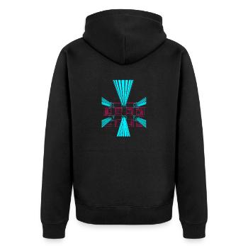 Ancient City - Unisex Premium Organic Zip Hoodie - black - Back - Nico (187cm)