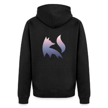 Fuchs Silhouette Wald Natur Tier Rotfuchs Waldtier - Unisex Premium Bio Zip Hoodie - Schwarz - Hinten - Nico (187cm)