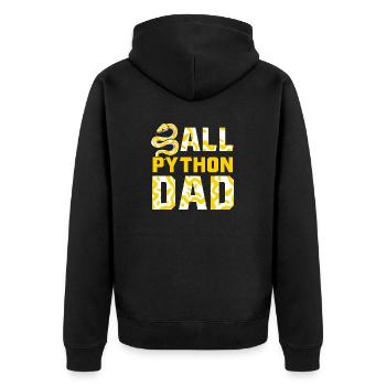 Banana Ball Python Herpetologist Ball Python Dad - Unisex Premium Organic Zip Hoodie - black - Back - Nico (187cm)