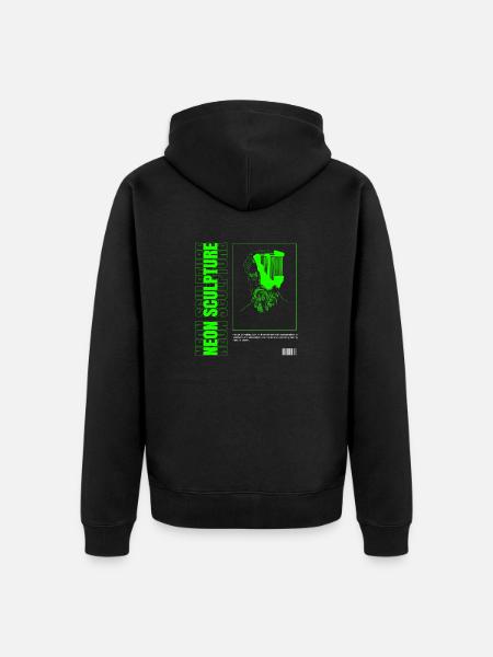 Neon Sculpture - Unisex Premium Organic Zip Hoodie - black