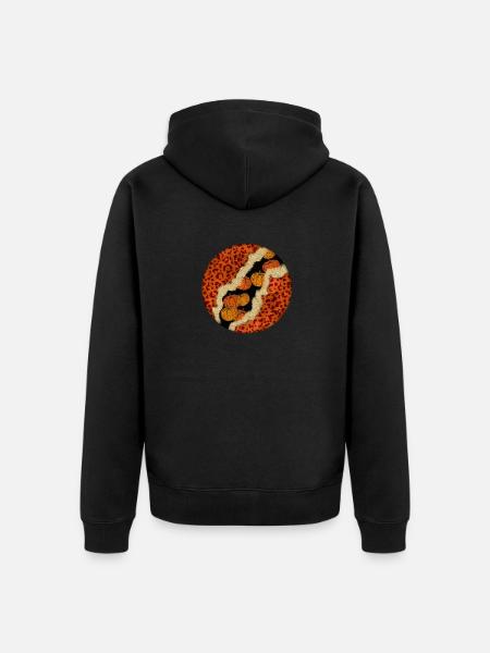 Pumpkin Circle - Unisex Premium Organic Zip Hoodie - black