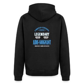 AIDE SOIGNANT - Veste à capuche bio Premium Unisexe - noir - Dos - Nico (187cm)