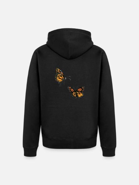 dancing butterflies - Unisex Premium Organic Zip Hoodie - black