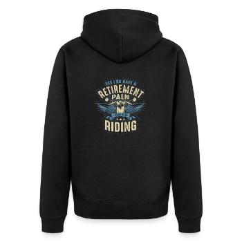 Yes I Do Have A Retirement Plan I Plan - Unisex Premium Bio Zip Hoodie - Schwarz - Hinten - Nico (187cm)