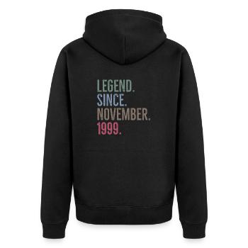 Légende depuis novembre 1999 - Veste à capuche bio Premium Unisexe - noir - Dos - Nico (187cm)
