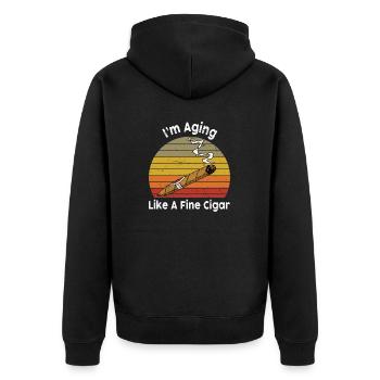 Im Aging Like A Fine Cigar - cigare passion - Veste à capuche bio Premium Unisexe - noir - Dos - Nico (187cm)