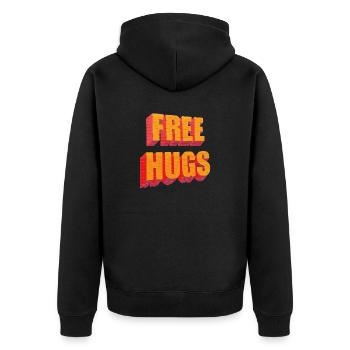 Free hugs - calins gratuit - Veste à capuche bio Premium Unisexe - noir - Dos - Nico (187cm)