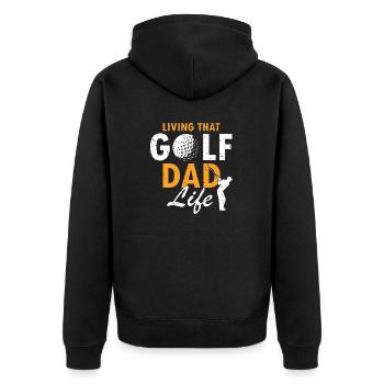 Vivre ce Golf DAD Life Retro Vintage Golfer - Veste à capuche bio Premium Unisexe - noir - Dos - Nico (187cm)