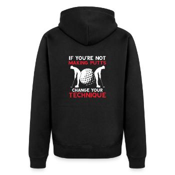 Si vous ne faites pas de putts, changez votre technique - Veste à capuche bio Premium Unisexe - noir - Dos - Nico (187cm)