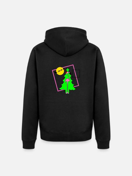ugly christmas flamingo - Unisex Premium Bio Zip Hoodie - Schwarz