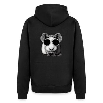Lunettes de soleil cool cochon d’Inde design amusant 13 - Veste à capuche bio Premium Unisexe - noir - Dos - Nico (187cm)
