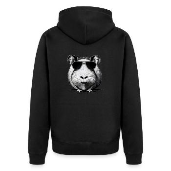 Lunettes de soleil cool cochon d’Inde design amusant 1 - Veste à capuche bio Premium Unisexe - noir - Dos - Nico (187cm)