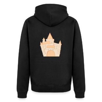Princess Castle - Unisex Premium Organic Zip Hoodie - black - Back - Nico (187cm)