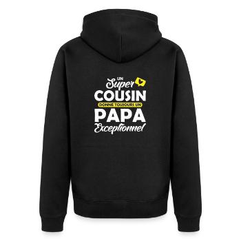 un super cousin donne un papa exceptionnel - Veste à capuche bio Premium Unisexe - noir - Dos - Nico (187cm)