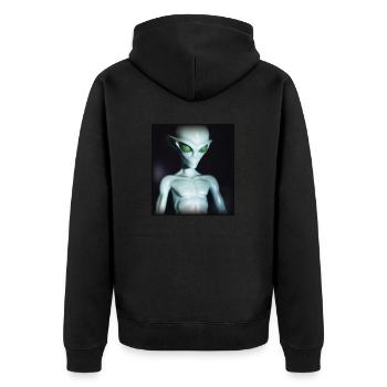 Evil Alien - Unisex Premium Organic Zip Hoodie - black - Back - Nico (187cm)