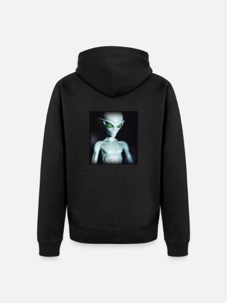 Evil Alien - Unisex Premium Organic Zip Hoodie - black