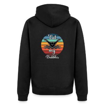 Eat My Bubbles - Unisex Premium Bio Zip Hoodie - Schwarz - Hinten - Nico (187cm)