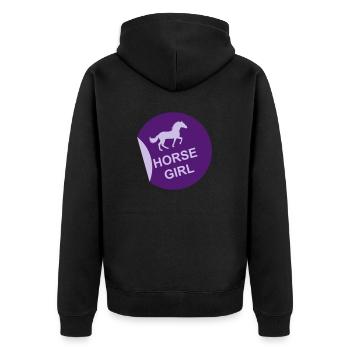 Citation de fille de cheval disant - Veste à capuche bio Premium Unisexe - noir - Dos - Nico (187cm)
