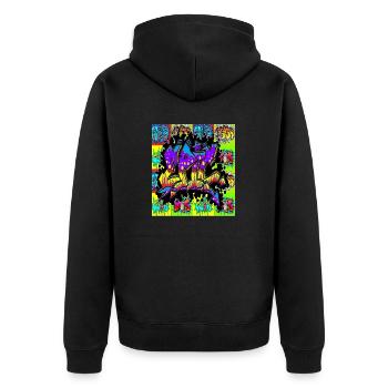 graffiti,rap,spray,skate,street,pop,art,nyc,usa, - Unisex Premium Organic Zip Hoodie - black - Back - Nico (187cm)