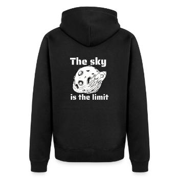 The Sky Is The Limit Retro Outer Space Designs - Unisex Premium Bio Zip Hoodie - Schwarz - Hinten - Nico (187cm)
