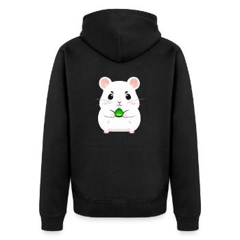 Mignon Cartoon Hamster Love Pet 8 - Veste à capuche bio Premium Unisexe - noir - Dos - Nico (187cm)